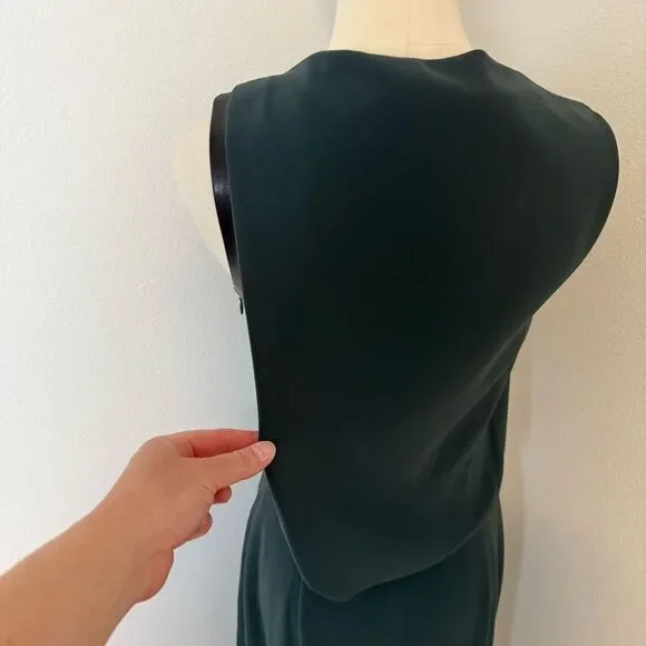 Alexander Wang] Green Dress with Black Leather accents - Size 2 -  threedaughtersproperties.com